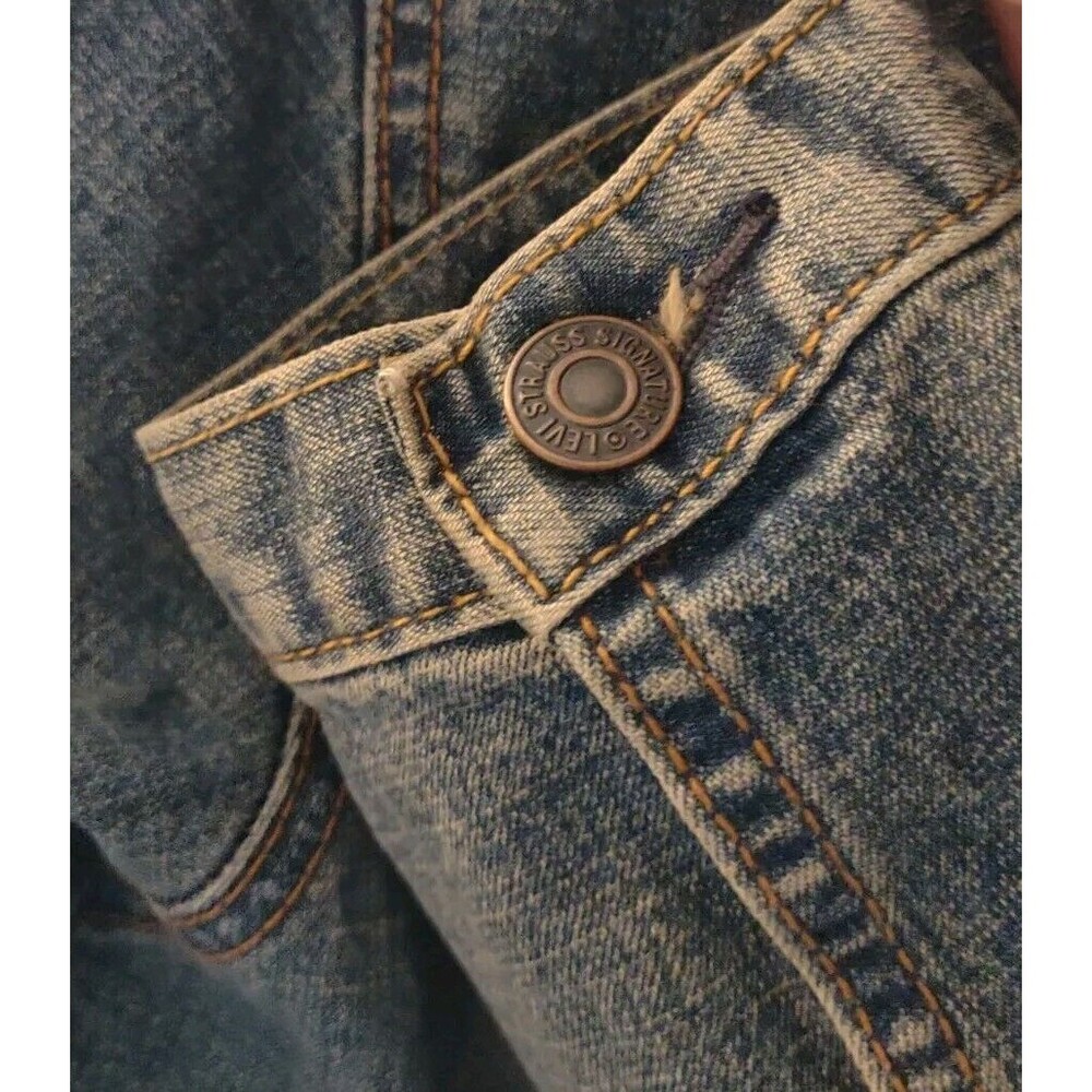 Levi Strauss Levi's Blue Tailored Lightly Distressed Denim Jacket Womens Medium - Picture 6 of 9